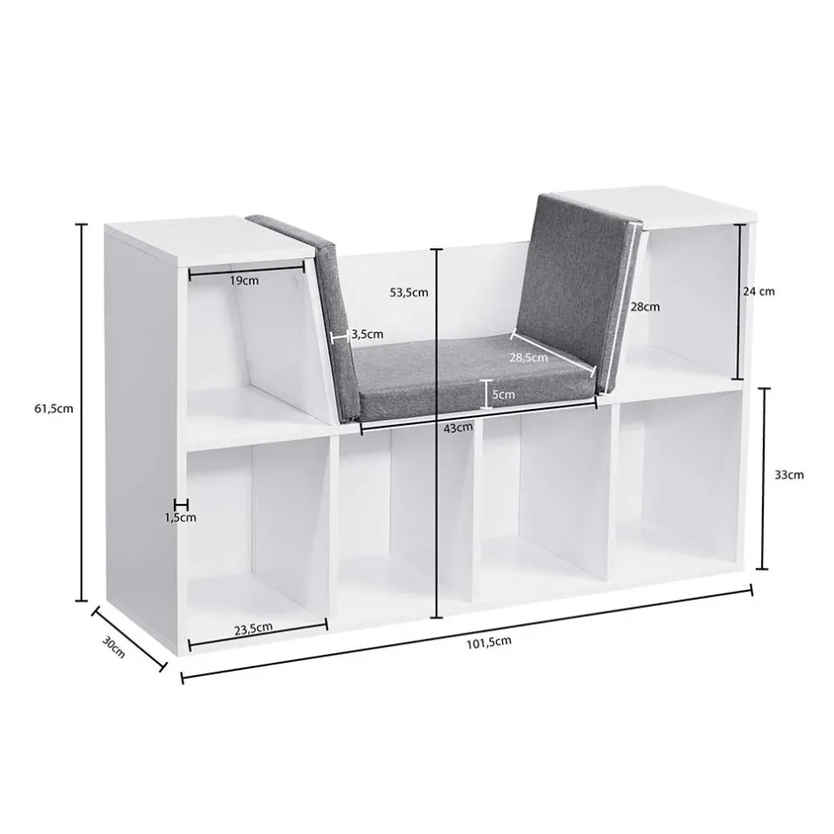 Wohnzimmerregale|Bücherregale*Pharao24 Bank mit Regal Hoku