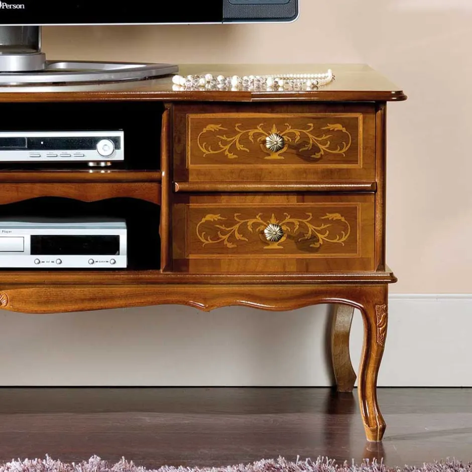 Massivholz Tv Möbel|Fernsehtische*Pharao24 Barock Design Lowboard Casamarina