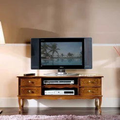 Massivholz Tv Möbel|Fernsehtische*Pharao24 Barock Design Lowboard Casamarina