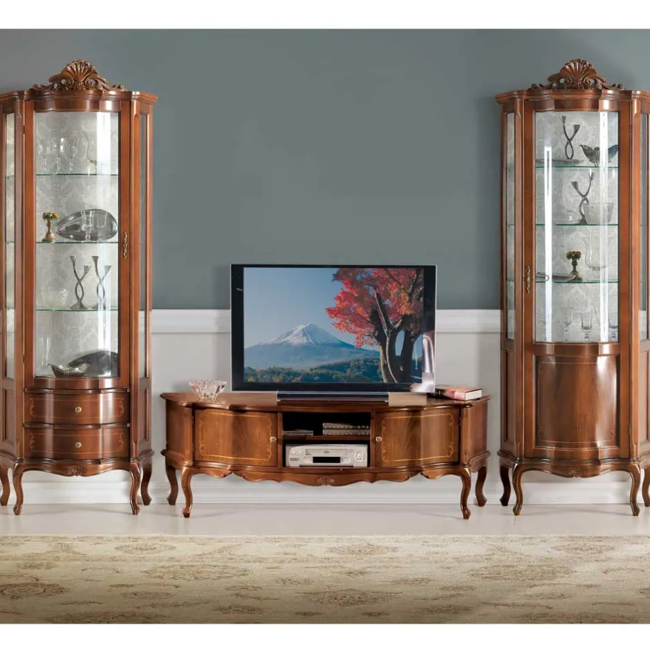 Pharao24 Barock Design Wohnwand Assolato> Wohnzimmerschrank|Massivholz Wohnwände