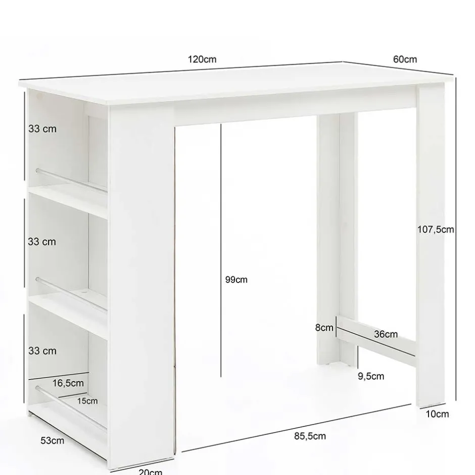 Pharao24 Bartisch in Weiß Salverna> Barmöbel