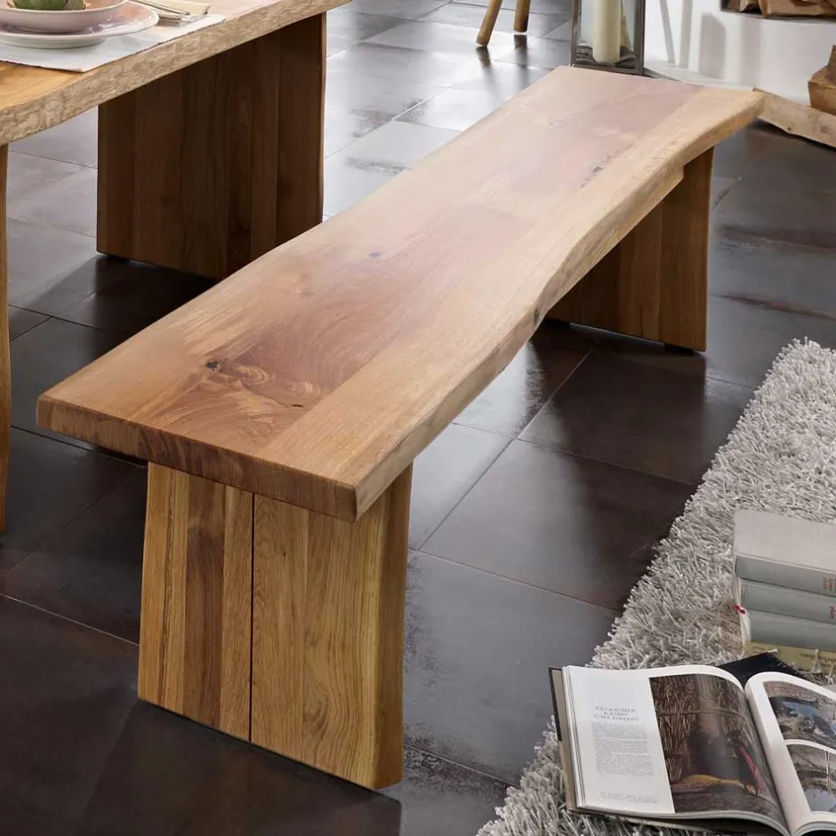 Küchenbank|Holzbänke*Pharao24 Baumkanten Sitzbank Varaldo