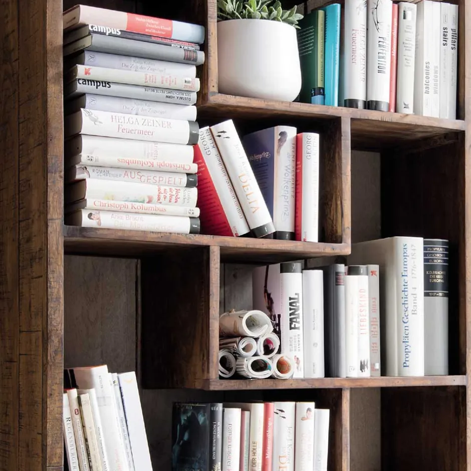 Pharao24 Bücher Regal Tamila> Wohnzimmerregale|Massivholzregale