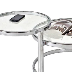 Glastische*Pharao24 Beistelltisch Chromo