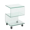 Wohnzimmertisch|Glastische*Pharao24 Beistelltisch mit Rollen Terryola