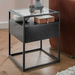 Pharao24 Beistelltisch mit Schublade Onessy> Glastische