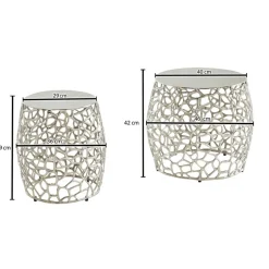 Wohnzimmertisch|Beistelltische*Pharao24 Beistelltisch Set Metall Curtis