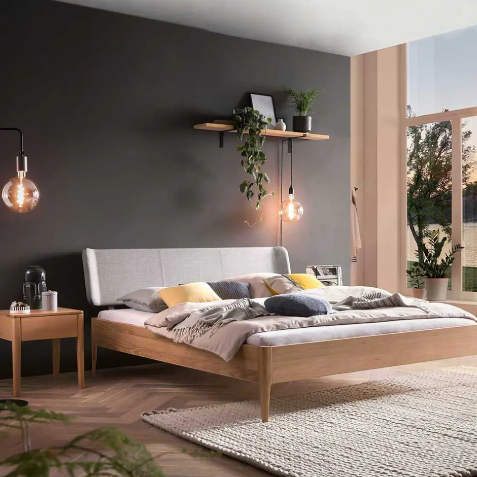 Doppelbetten|Massivholzbetten*Pharao24 Bett Eiche hell geölt Lessima