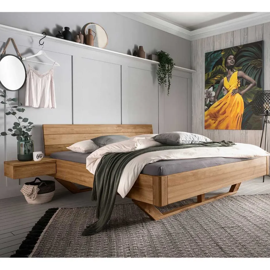 Pharao24 Bett mit Holzkufe Tamyno> Massivholzmöbel|Doppelbetten