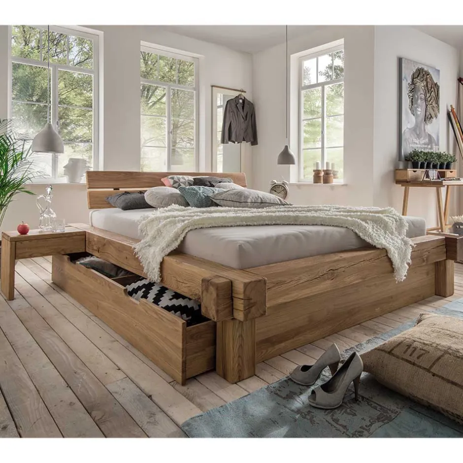 Pharao24 Bett Samira> Massivholzmöbel|Balkenbett