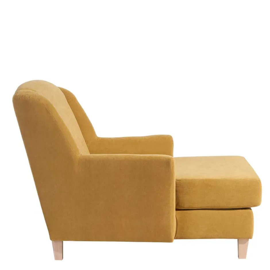 Pharao24 Big Sessel gelb Velours Mason> Wohnzimmer Sessel|Esszimmersessel