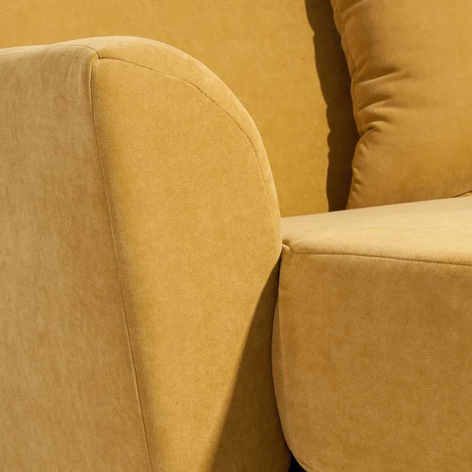 Pharao24 Big Sessel gelb Velours Mason> Wohnzimmer Sessel|Esszimmersessel