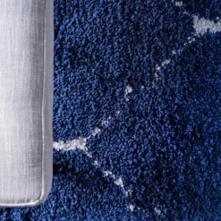 Pharao24 Blauer Langflor Teppich Russell><noscript><img width=