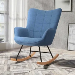 Pharao24 Blauer Schaukelsessel Conzuela> Wohnzimmer Sessel