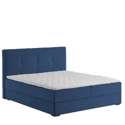 Funktionsbetten|Schubkastenbetten*Pharao24 Blaues Boxspringbett Saragoza