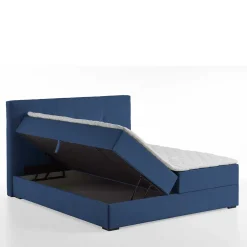 Funktionsbetten|Schubkastenbetten*Pharao24 Blaues Boxspringbett Saragoza