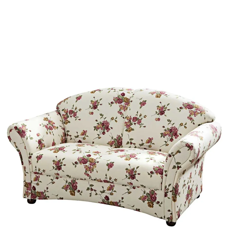 Polstermöbel|Wohnzimmercouch*Pharao24 Blumen Sofa Manitoba