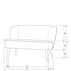 Einzelsofa*Pharao24 Boucle Zweisitzer Sofa Pididos