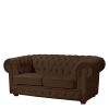 Wohnzimmercouch|2 Sitzer Sofa*Pharao24 Braune Ledercouch Madita