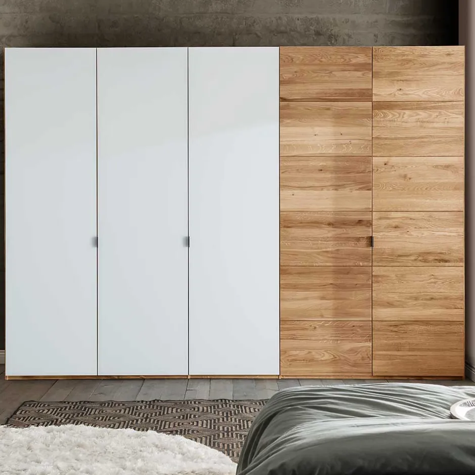 Pharao24 Breiter Kleiderschrank Mysore> Massivholz Kleiderschränke|Massivholz Schränke