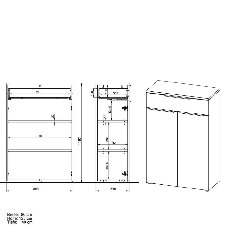Büromöbel Sets*Pharao24 Büromöbel Set dreiteilig Abby