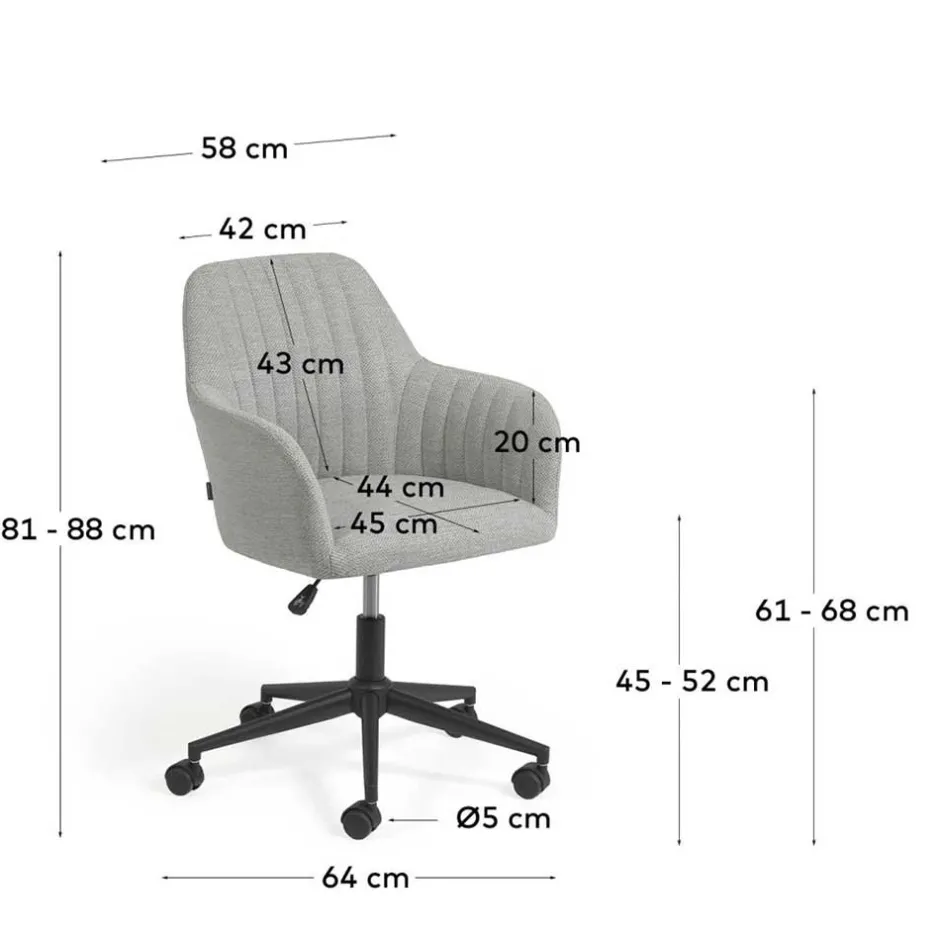 Pharao24 Bürostuhl mit Armlehnen Rasmiro> Bürostuhl