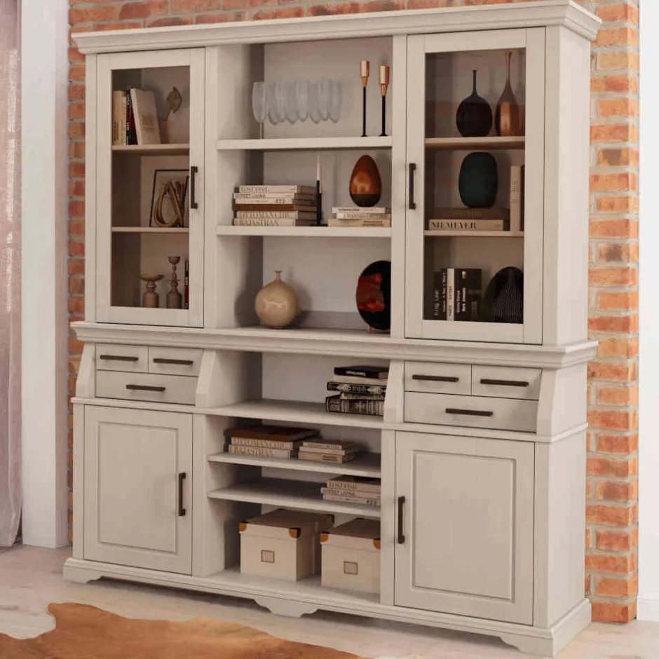 Massivholz Schränke|Anrichten*Pharao24 Buffetvitrine Jefferson