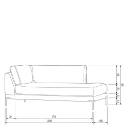 Modulsofas|Einzelsofa*Pharao24 Chaiselongue Lehne links Rio