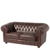 Wohnzimmercouch|Einzelsofa*Pharao24 Chesterfield Leder Couch Leandra