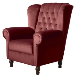 Ohrensessel*Pharao24 Chesterfieldsessel Samt Lavaco