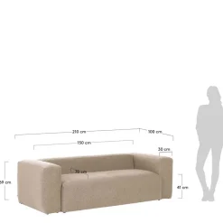 2 Sitzer Sofa*Pharao24 Couch in Beige Cistra