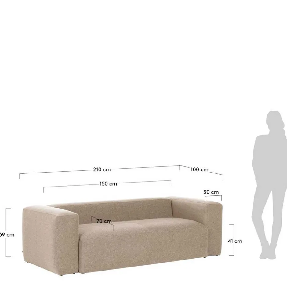 2 Sitzer Sofa*Pharao24 Couch in Beige Cistra