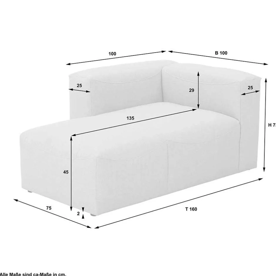Modulsofas*Pharao24 Couch Modul Recamiere Felictia