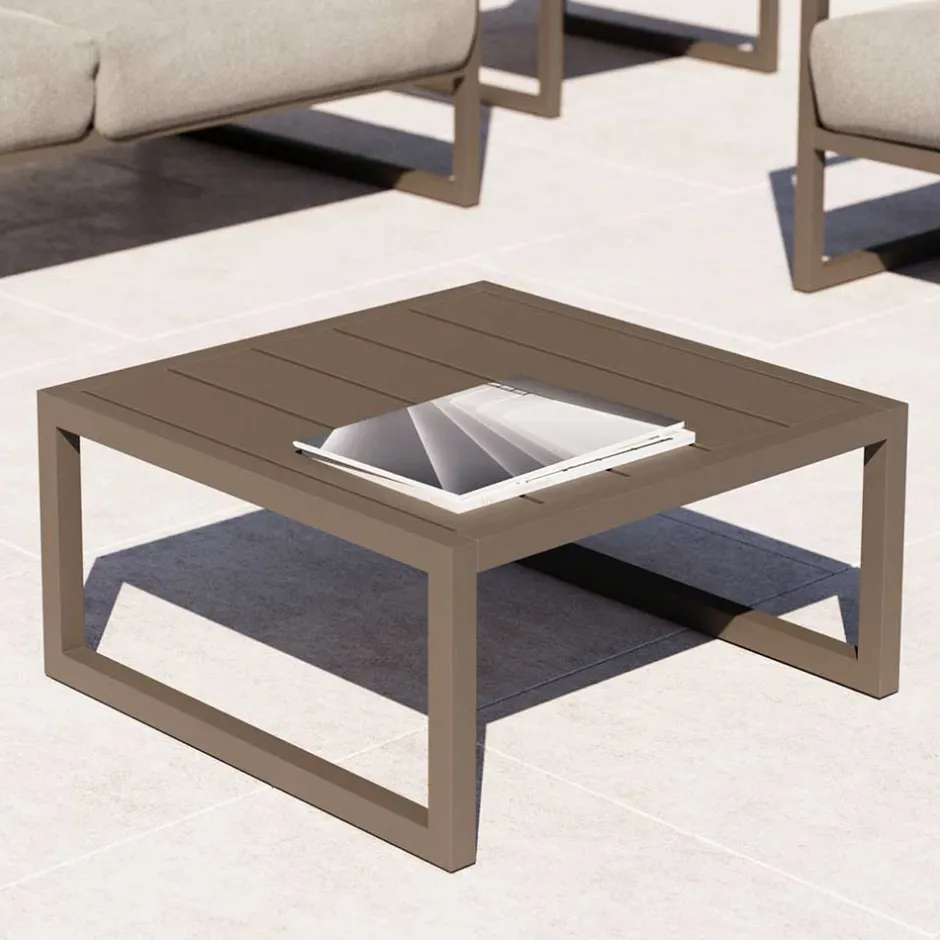 Gartenmöbel*Pharao24 Couchtisch Aluminium Blanca