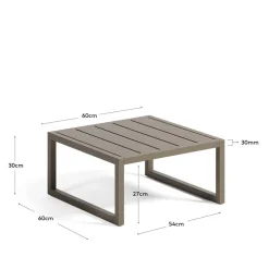 Gartenmöbel*Pharao24 Couchtisch Aluminium Blanca