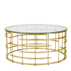 Glastische*Pharao24 Couchtisch Glas Metall Nacional