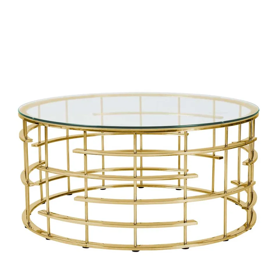 Glastische*Pharao24 Couchtisch Glas Metall Nacional