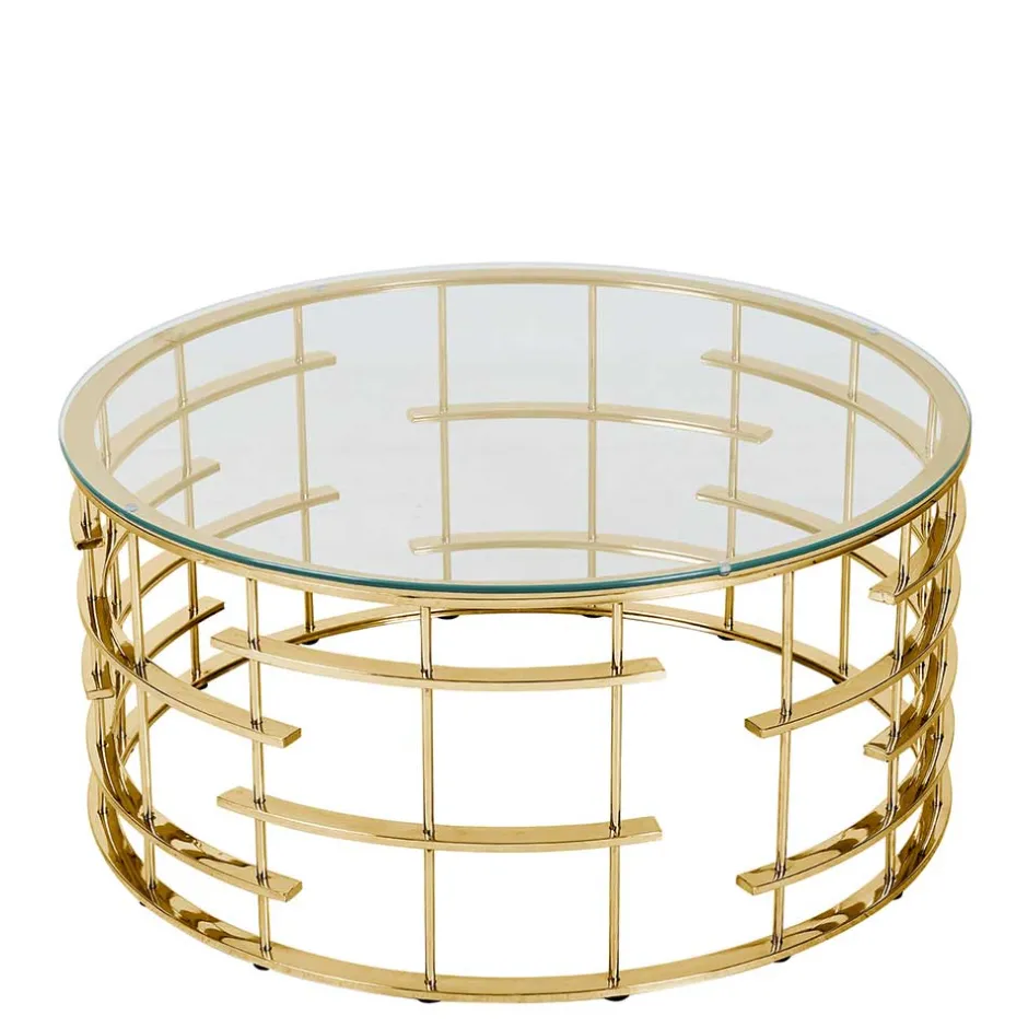 Glastische*Pharao24 Couchtisch Glas Metall Nacional