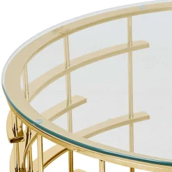 Glastische*Pharao24 Couchtisch Glas Metall Nacional