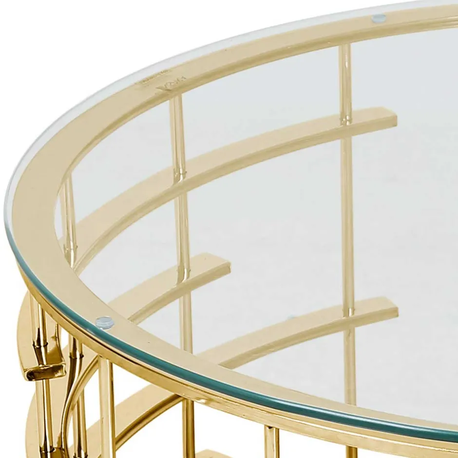 Glastische*Pharao24 Couchtisch Glas Metall Nacional