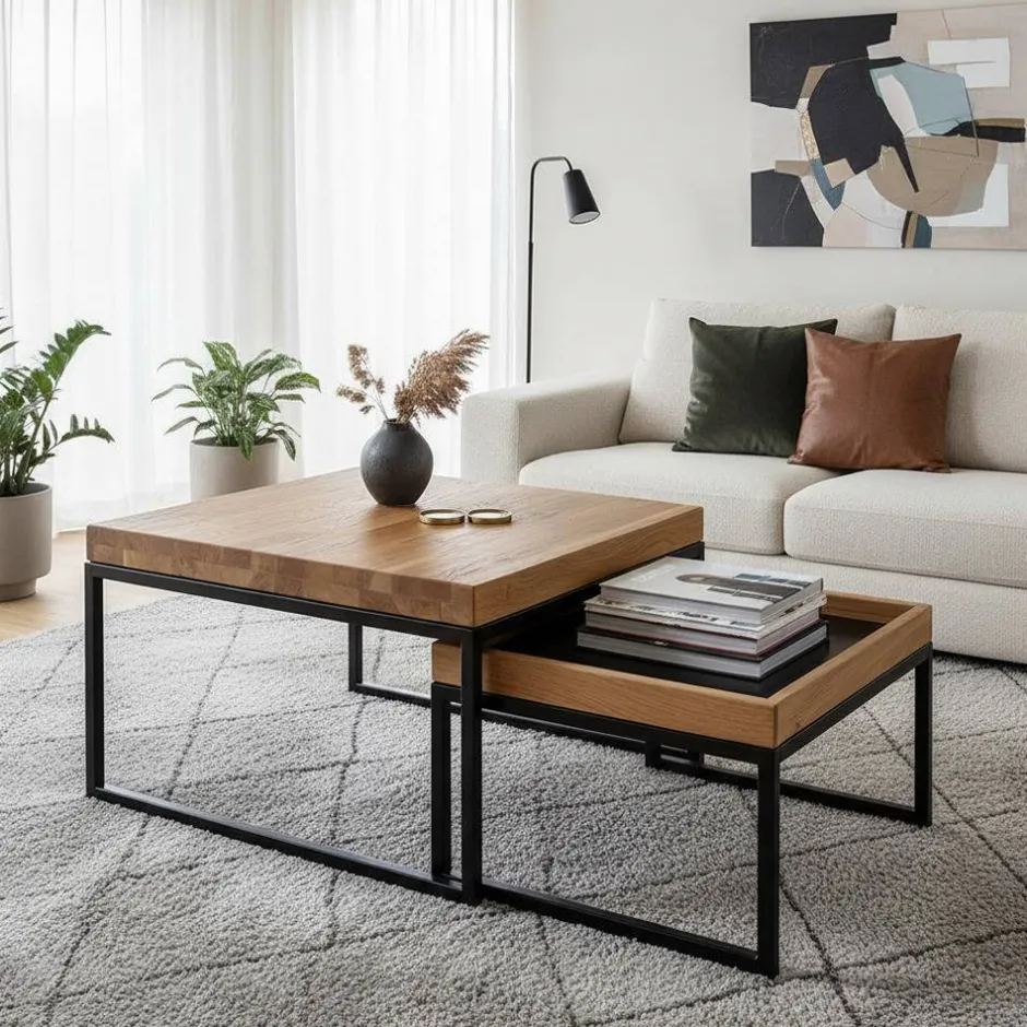 Wohnzimmertisch|Massivholztische*Pharao24 Couchtisch Set Isola