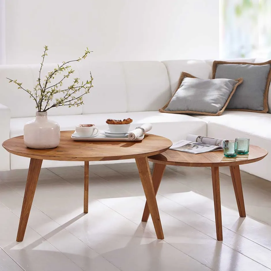 Wohnzimmertisch|Massivholztische*Pharao24 Couchtisch Set Livelia