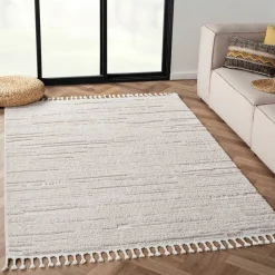 Teppiche*Pharao24 Cremeweißer Teppich Yemla