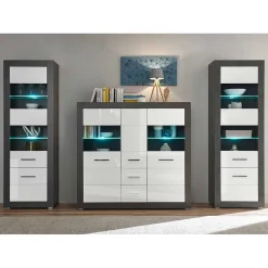 Moderne Wohnwände|Hochglanz Wohnwände*Pharao24 Design Anbauwand Jains