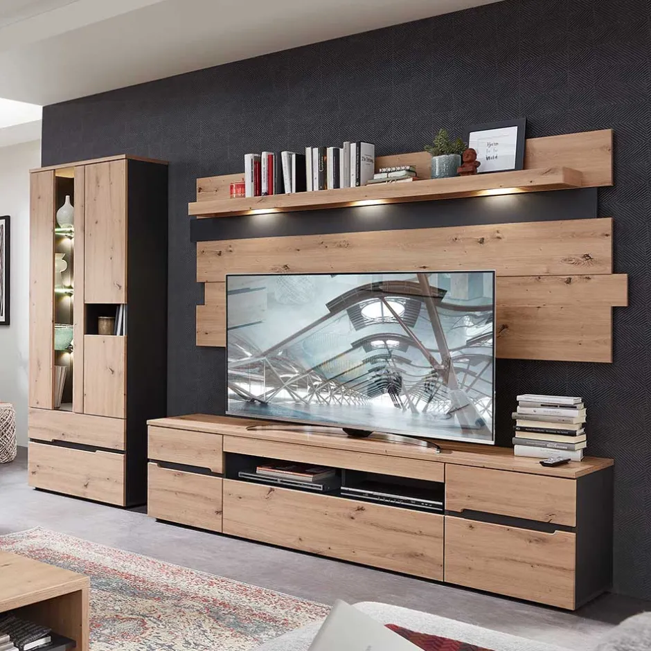 Wohnwand 250 Cm|Moderne Wohnwände*Pharao24 Design Wohnwand Esdravos