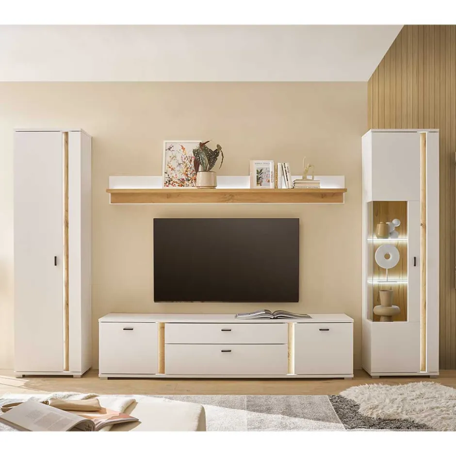 Pharao24 Design Wohnwand Luzillo> Wohnwand 300 Cm|Moderne Wohnwände