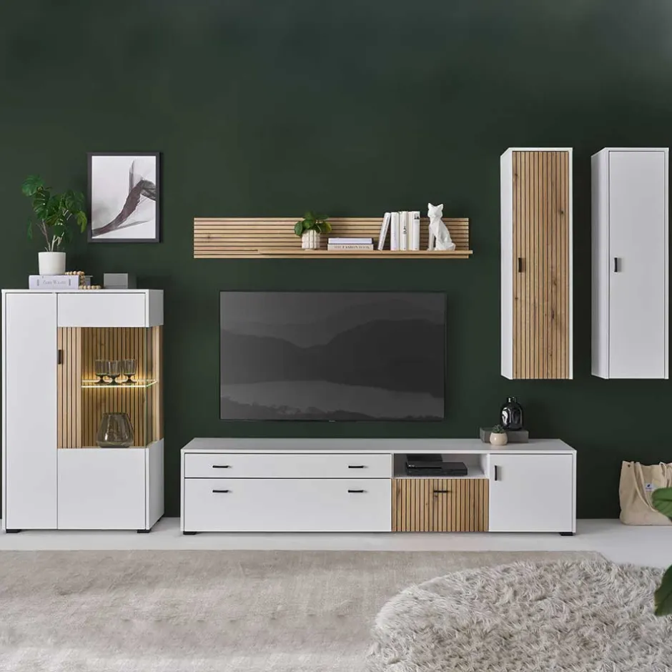 Pharao24 Design Wohnwand Saladd> Wohnwand 300 Cm|Moderne Wohnwände