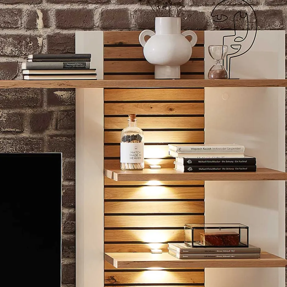 Pharao24 Design Wohnwand zweifarbig Luzie> Wohnwand 250 Cm|Moderne Wohnwände