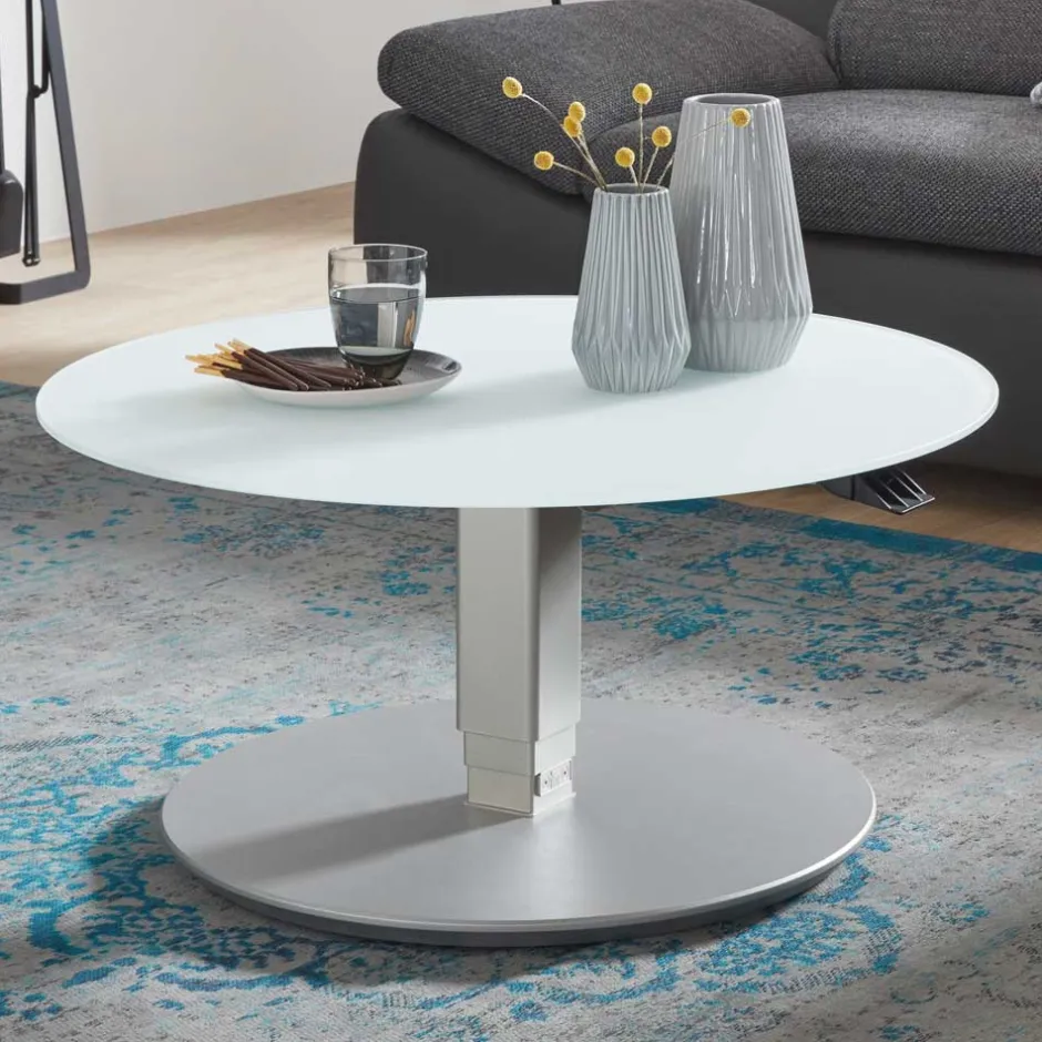 Pharao24 Designcouchtisch rund Ulian> Wohnzimmertisch|Glastische