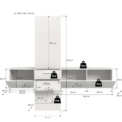 Garderobensets*Pharao24 Dielenmöbelset Tiploma